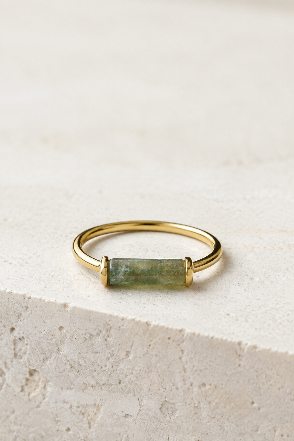 Roman glass cylinder set in a contemporary gold ring