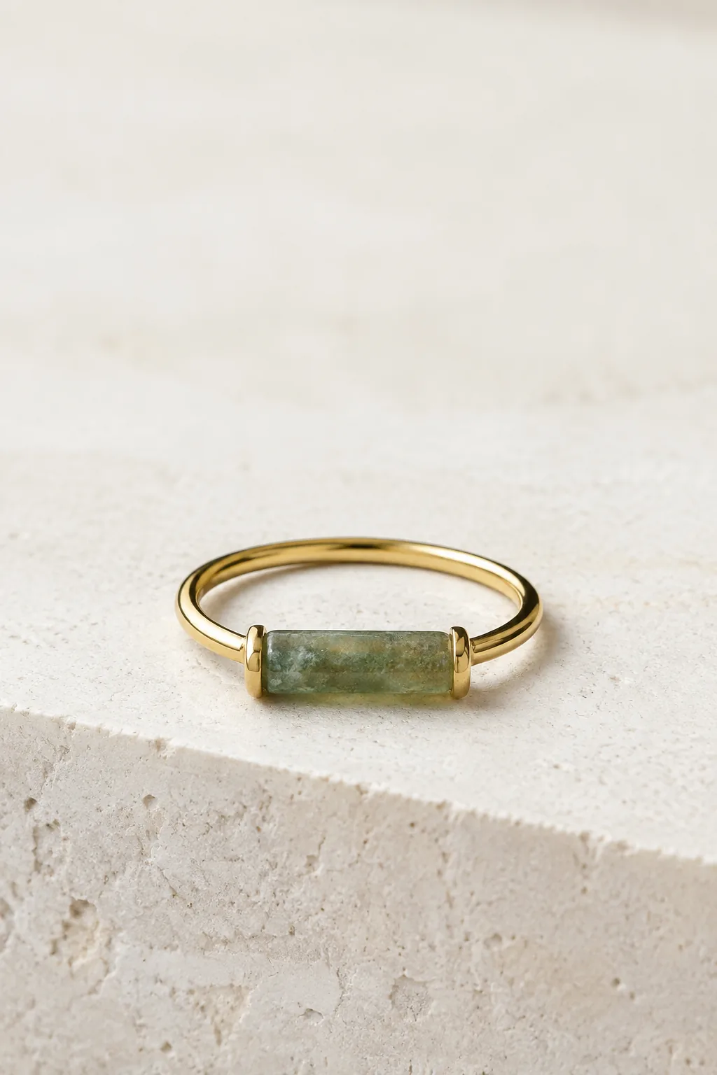 Roman glass cylinder set in a contemporary gold ring